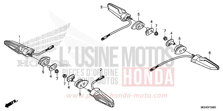 WINKER for VFR1200X Dual Clutch CANDY PROMINENCE RED (R342B) from 2016